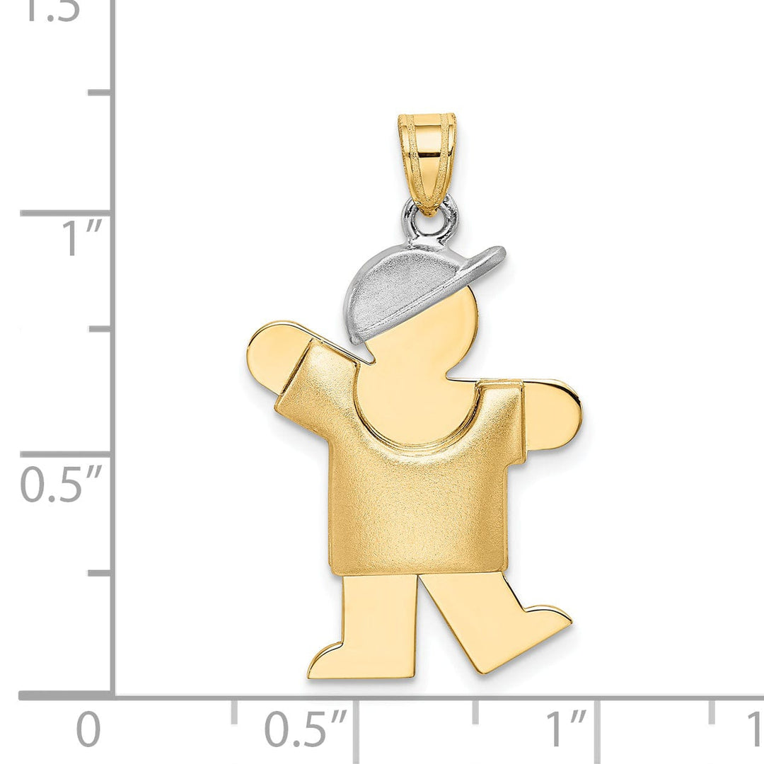 Lovely Rita's Pendants & Charms 14k Two-tone Puffed Boy With Hat Kiss Charm