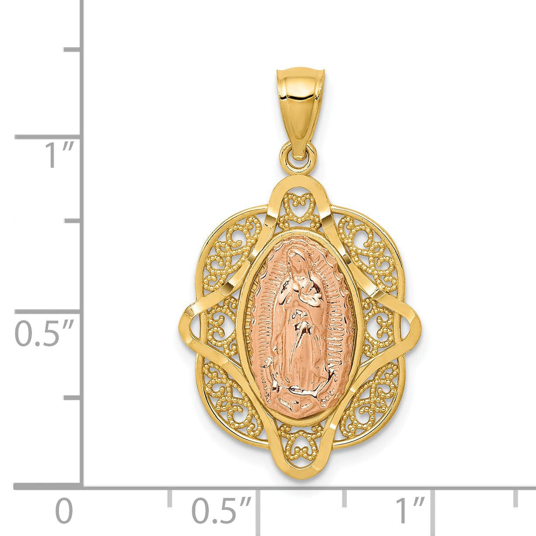 Lovely Rita's Pendants & Charms 14k Two Tone Rose Gold Virgin Mary Pendant