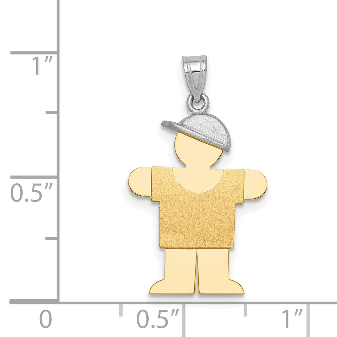Lovely Rita's Pendants & Charms 14k Two-tone Small Polished Hugs Boy With Hat Charm