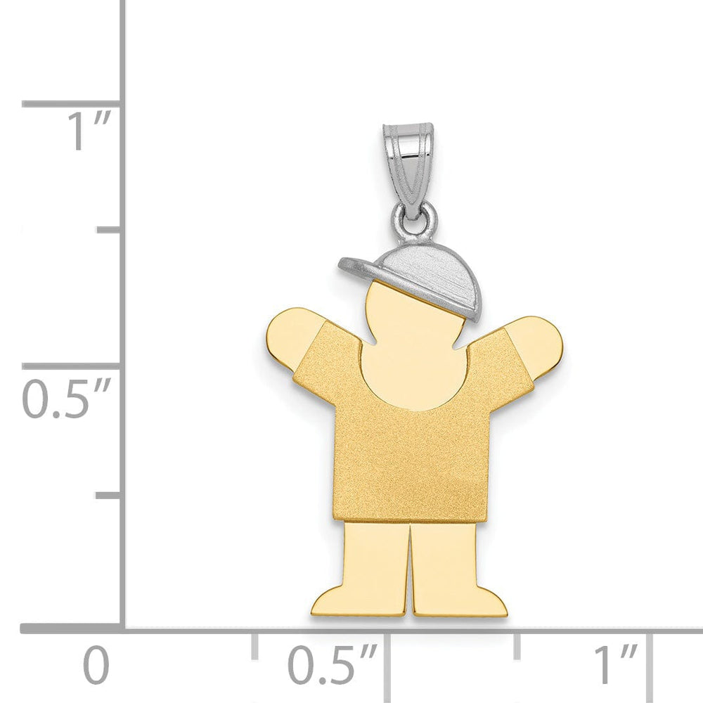 Lovely Rita's Pendants & Charms 14k Two-tone Small Polished Love Boy With Hat Char