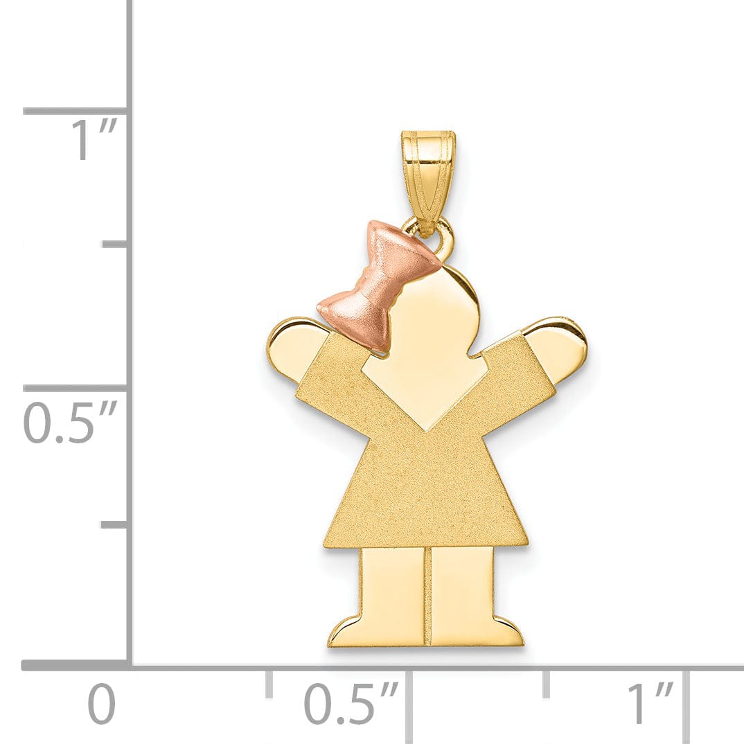 Lovely Rita's Pendants & Charms 14k Two-tone Small Polished Love Girl Bow Charm