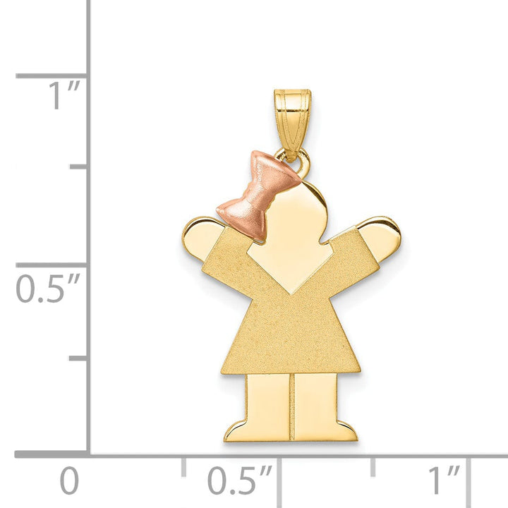 Lovely Rita's Pendants & Charms 14k Two-tone Small Polished Love Girl Bow Charm