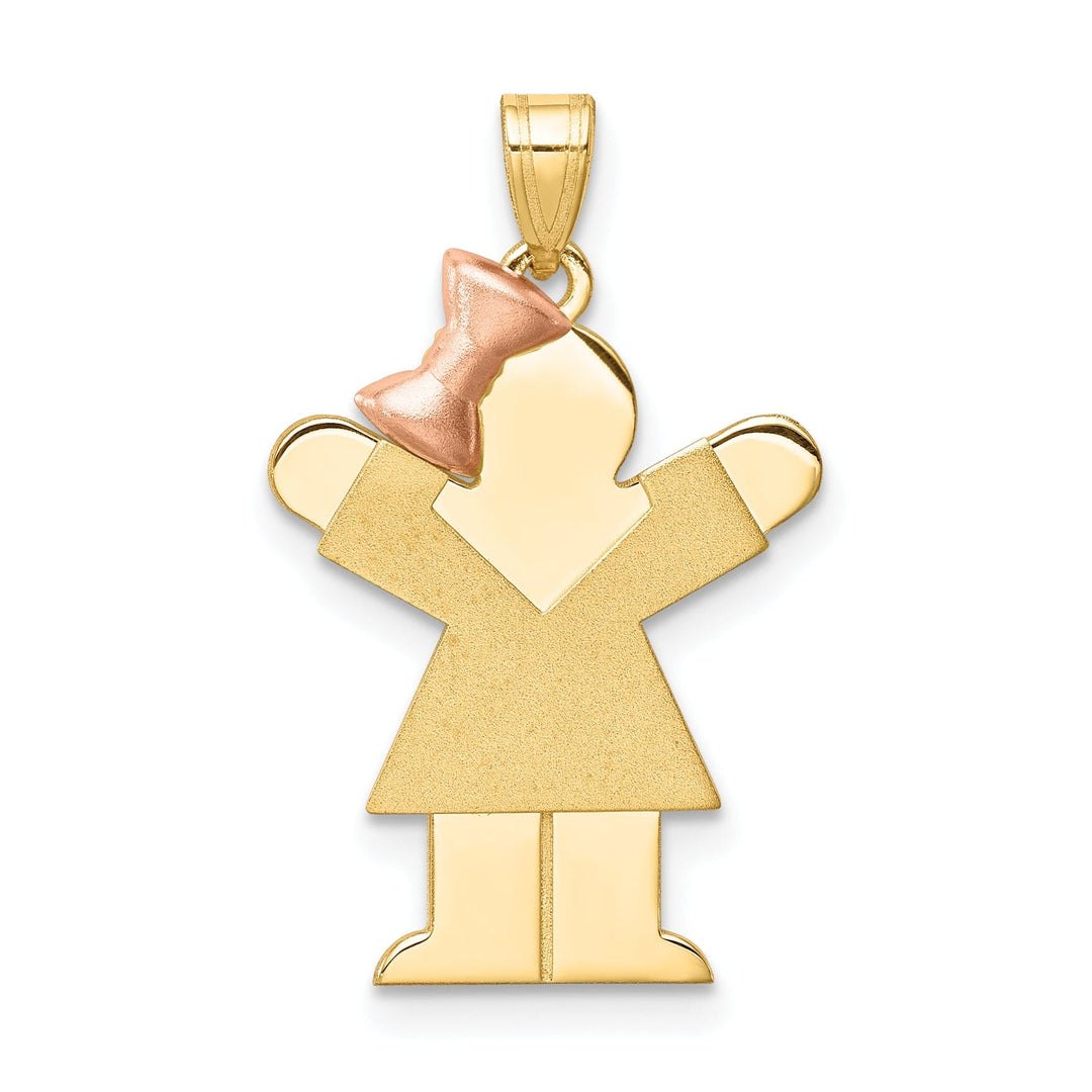 Lovely Rita's Pendants & Charms 14k Two-tone Small Polished Love Girl Bow Charm