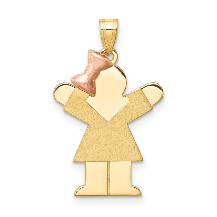 Lovely Rita's Pendants & Charms 14k Two-tone Small Polished Love Girl Bow Charm