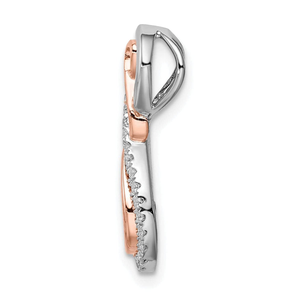 Lovely Rita's Pendants & Charms 14k White and Rose Gold Fancy Infinity Design 0.245-CT Diamond Chain Slide