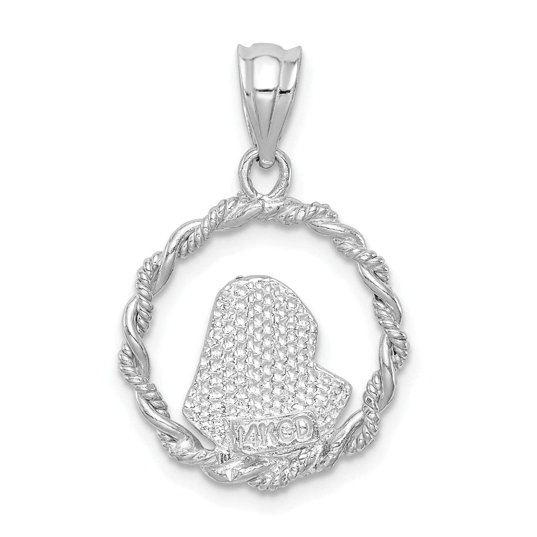 Lovely Rita's Pendants & Charms 14K White Brushed and Polished Diamond-cut Virgin Mary Pendant