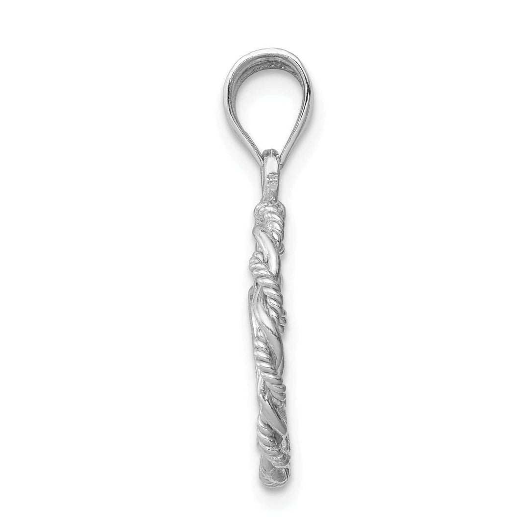 Lovely Rita's Pendants & Charms 14K White Brushed and Polished Diamond-cut Virgin Mary Pendant