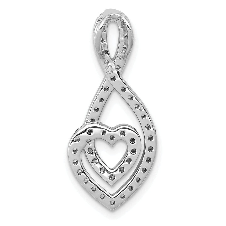 Lovely Rita's Pendants & Charms 14k White Gold 0.464 CT Diamond Fancy Infinity and Heart Chain Slide Pendant