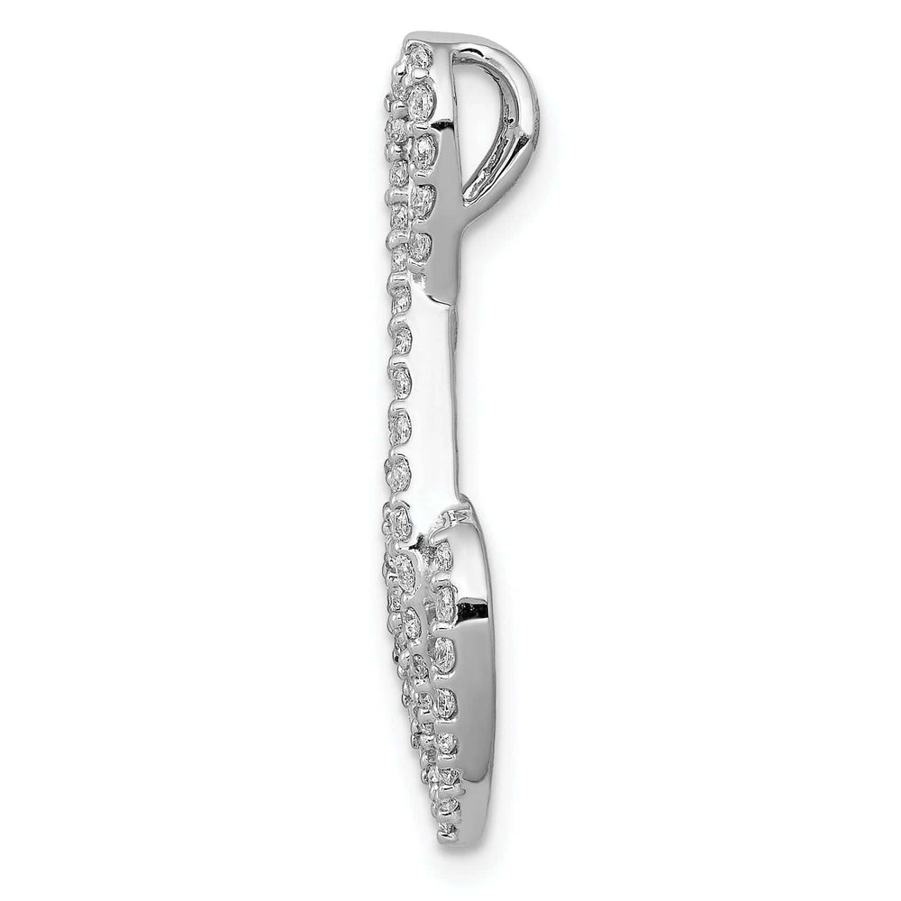 Lovely Rita's Pendants & Charms 14k White Gold 0.464 CT Diamond Fancy Infinity and Heart Chain Slide Pendant