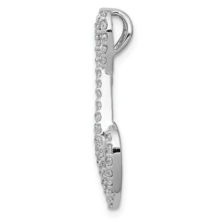 Lovely Rita's Pendants & Charms 14k White Gold 0.464 CT Diamond Fancy Infinity and Heart Chain Slide Pendant