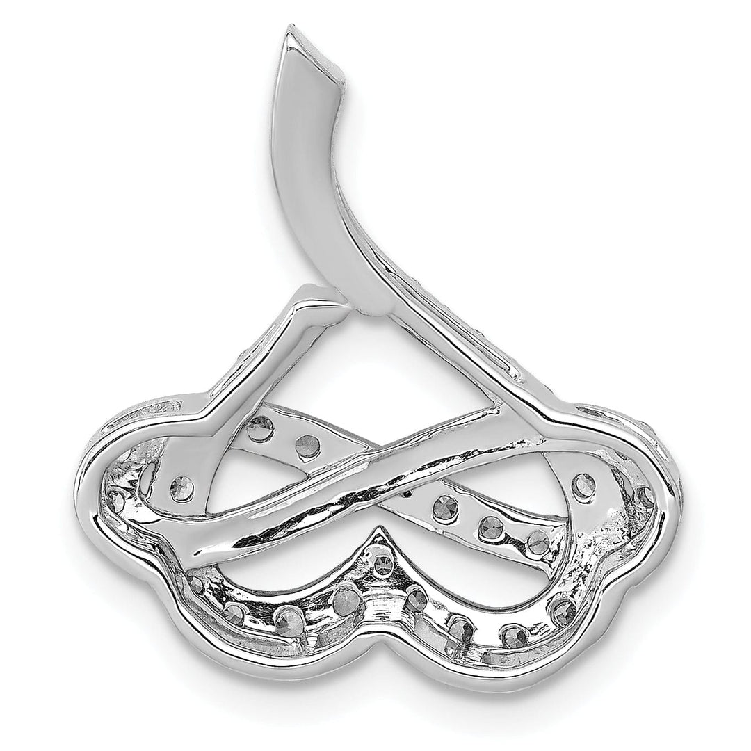 Lovely Rita's Pendants & Charms 14k White Gold 0.493 CT Diamond Infinity Heart Design Chain Slide Pendant