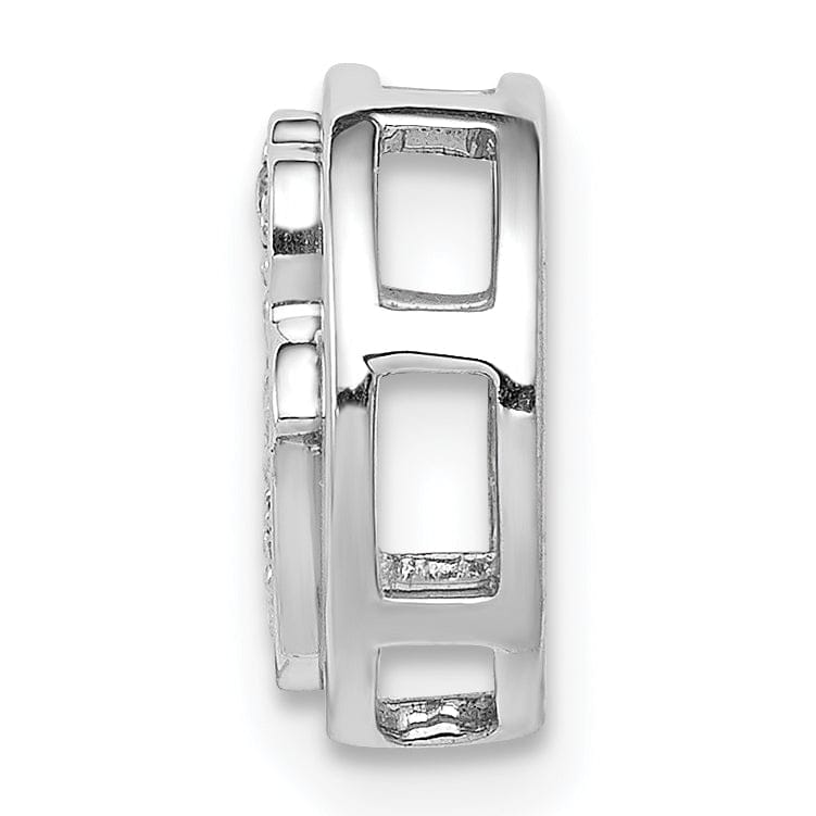 Lovely Rita's Pendants & Charms 14k White Gold 1/10-CT Diamond Concave Hamsa Chain Slide Pendant