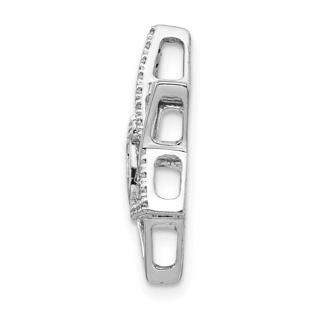 Lovely Rita's Pendants & Charms 14k White Gold 1/10-CT Diamond Star of David Chai Chain Slide Pendant