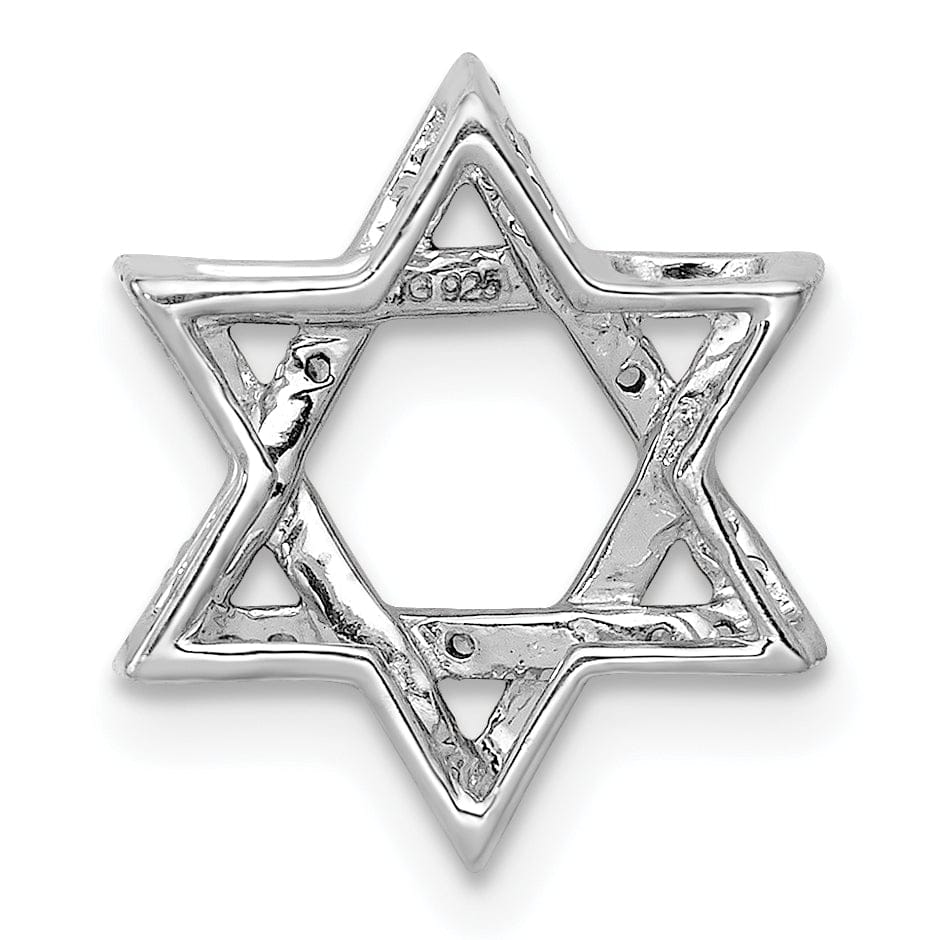 Lovely Rita's Pendants & Charms 14k White Gold 1/10CT Diamond Concave Star of David Chain Slide Pendant