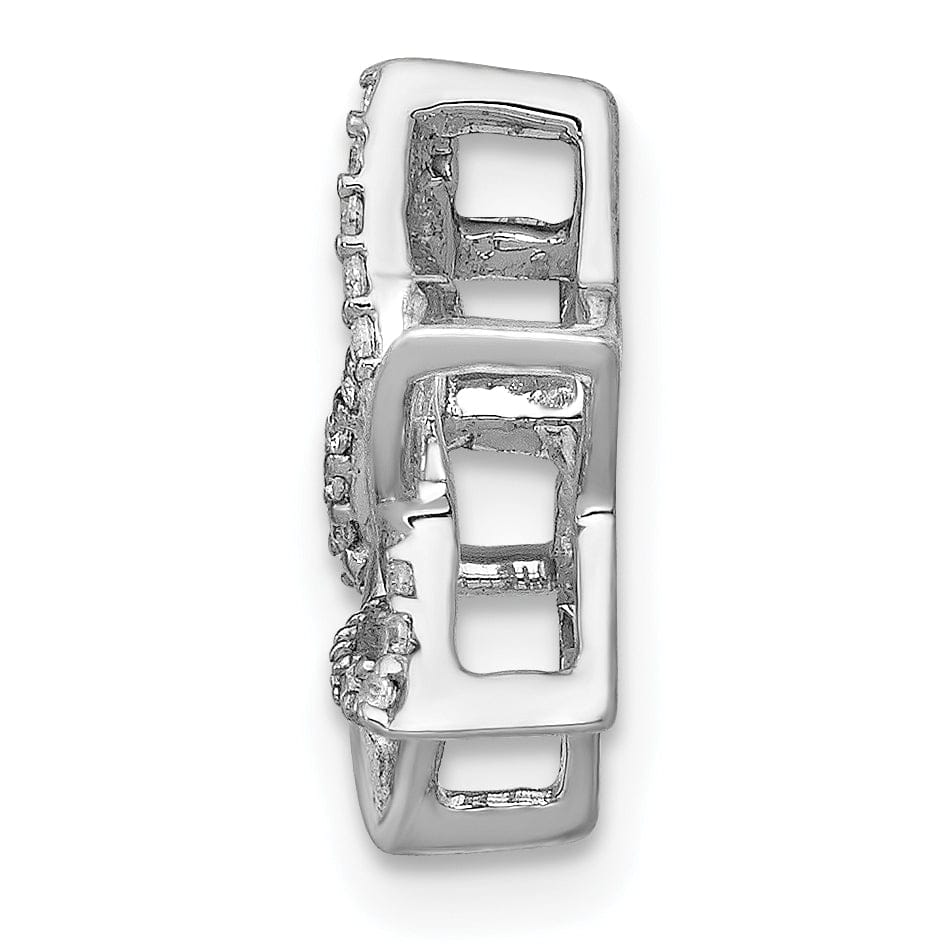 Lovely Rita's Pendants & Charms 14k White Gold 1/10CT Diamond Concave Star of David Chain Slide Pendant