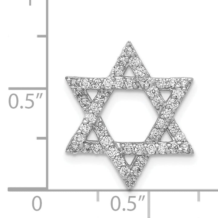 Lovely Rita's Pendants & Charms 14k White Gold 1/2CT.Diamond Concave Star of David Chain Slide Pendant