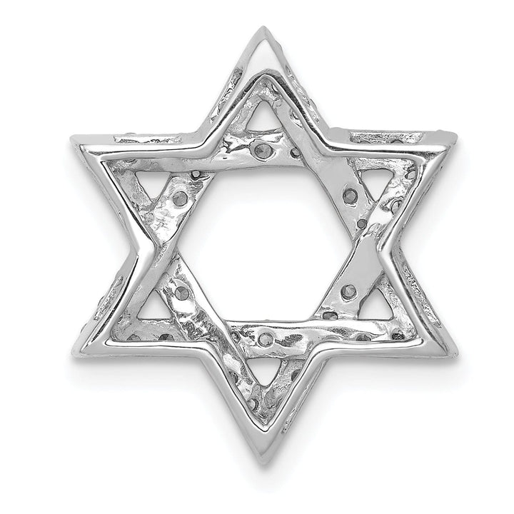 Lovely Rita's Pendants & Charms 14k White Gold 1/2CT.Diamond Concave Star of David Chain Slide Pendant