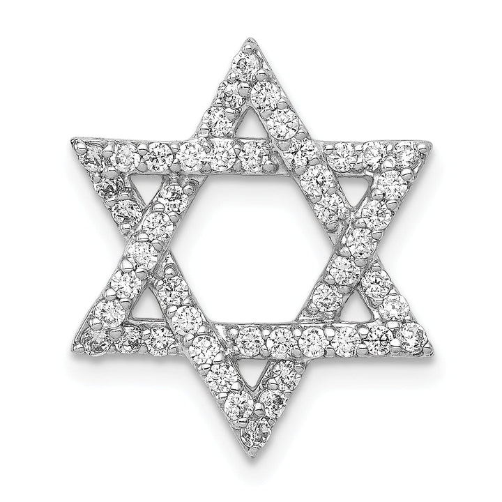 Lovely Rita's Pendants & Charms 14k White Gold 1/2CT.Diamond Concave Star of David Chain Slide Pendant