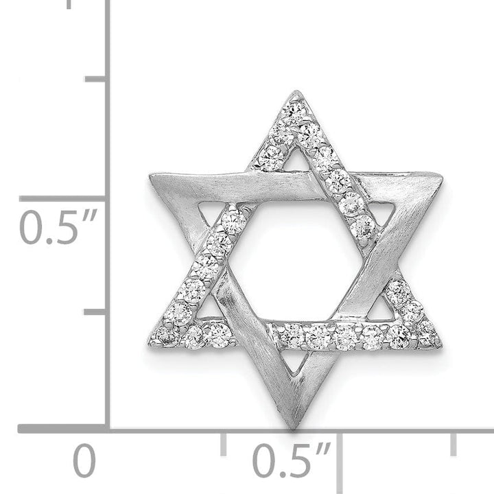 Lovely Rita's Pendants & Charms 14k White Gold 1/4CT.Diamond Concave Star of David Chain Slide Pendant