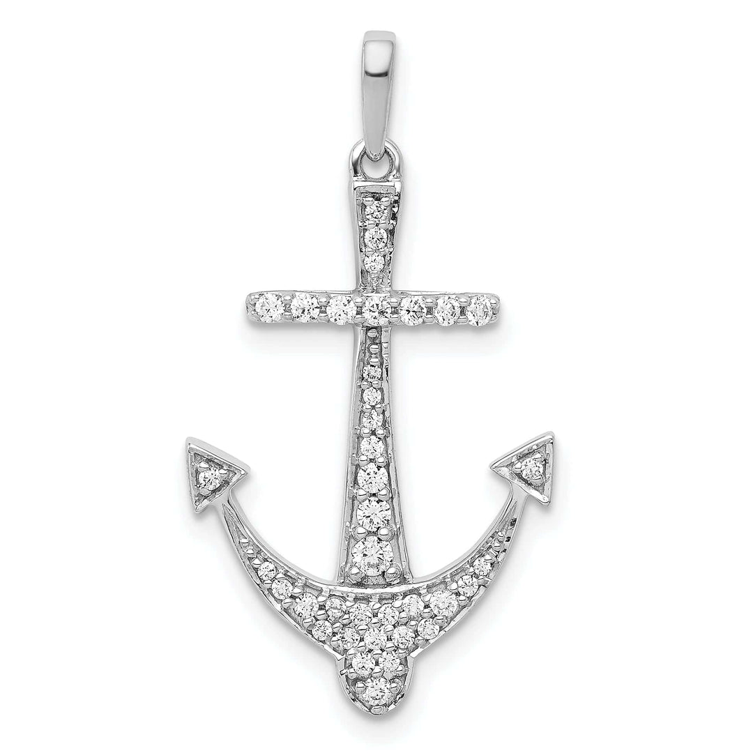 Lovely Rita's Pendants & Charms 14k White Gold 1/4ct. Weight Diamond Anchor Charm Pendant