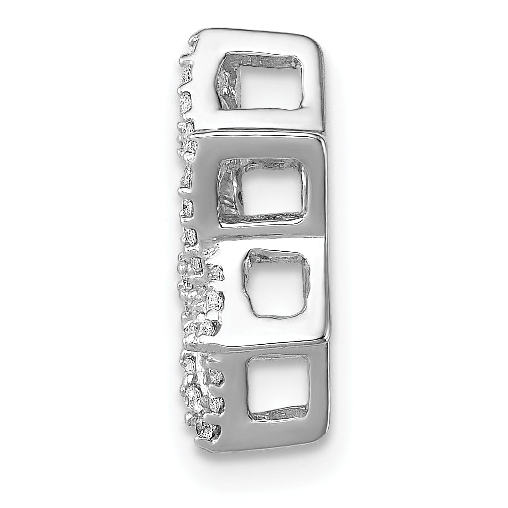 Lovely Rita's Pendants & Charms 14k White Gold 1/5CT.Diamond Concave Star of David Chain Slide Pendant