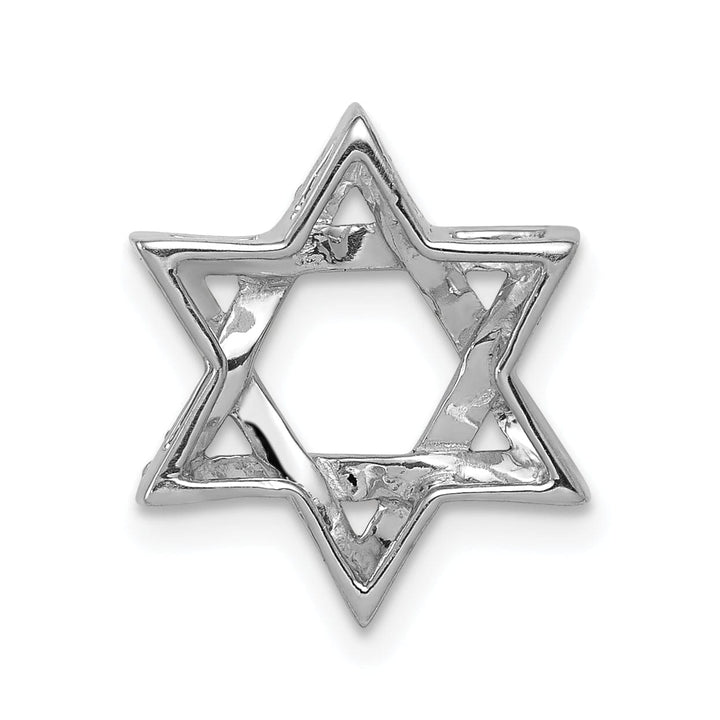 Lovely Rita's Pendants & Charms 14k White Gold 1/8CT.Diamond Concave Star of David Chain Slide Pendant