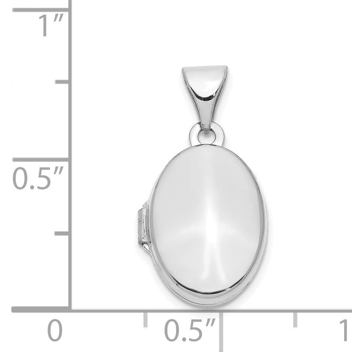 Lovely Rita's Pendants & Charms 14k White Gold 13MM Oval Plain Assembled Locket