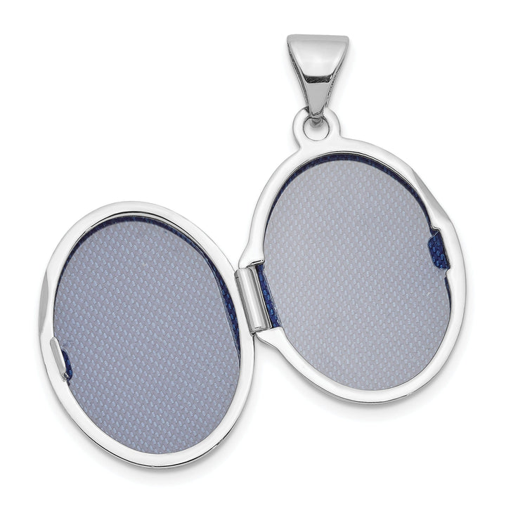 Lovely Rita's Pendants & Charms 14k White Gold 17MM Oval Leaf Floral Locket