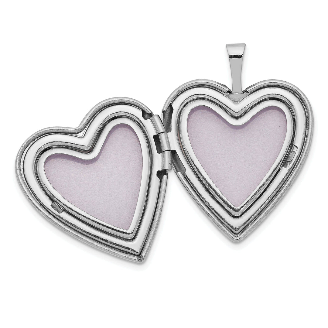 Lovely Rita's Pendants & Charms 14k White Gold 20MM Diamond Heart Locket