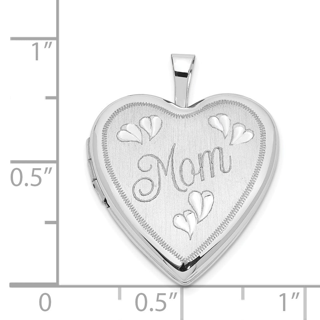 Lovely Rita's Pendants & Charms 14k White Gold 20MM Mom With Hearts Heart Locket