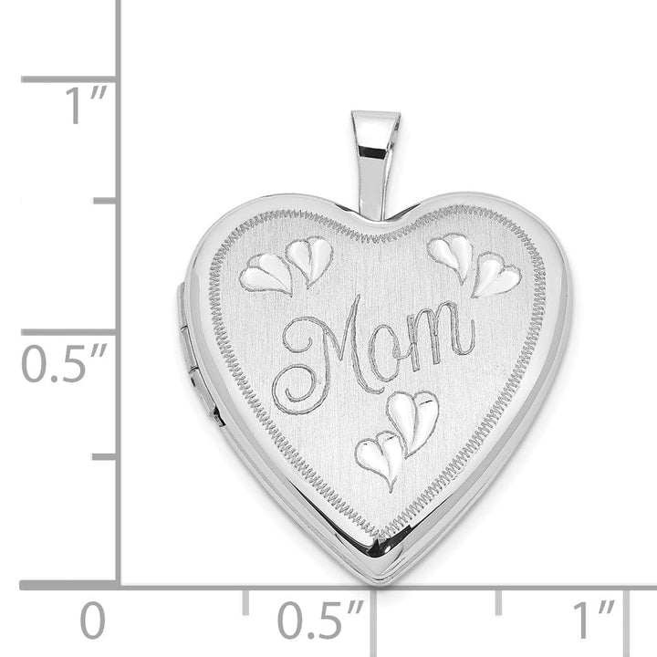 Lovely Rita's Pendants & Charms 14k White Gold 20MM Mom With Hearts Heart Locket