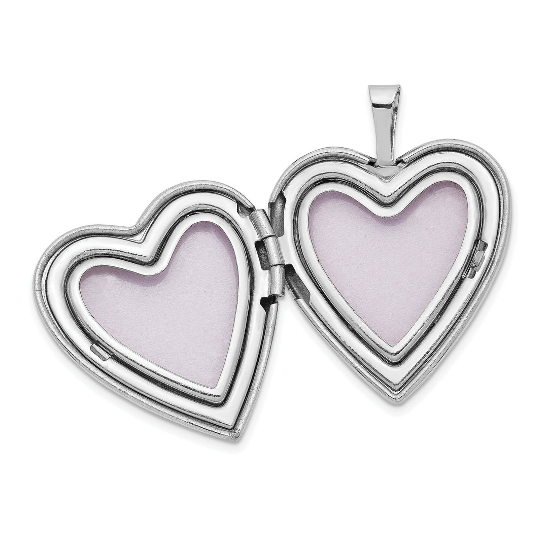 Lovely Rita's Pendants & Charms 14k White Gold 20MM Mom With Hearts Heart Locket