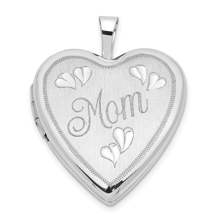 Lovely Rita's Pendants & Charms 14k White Gold 20MM Mom With Hearts Heart Locket