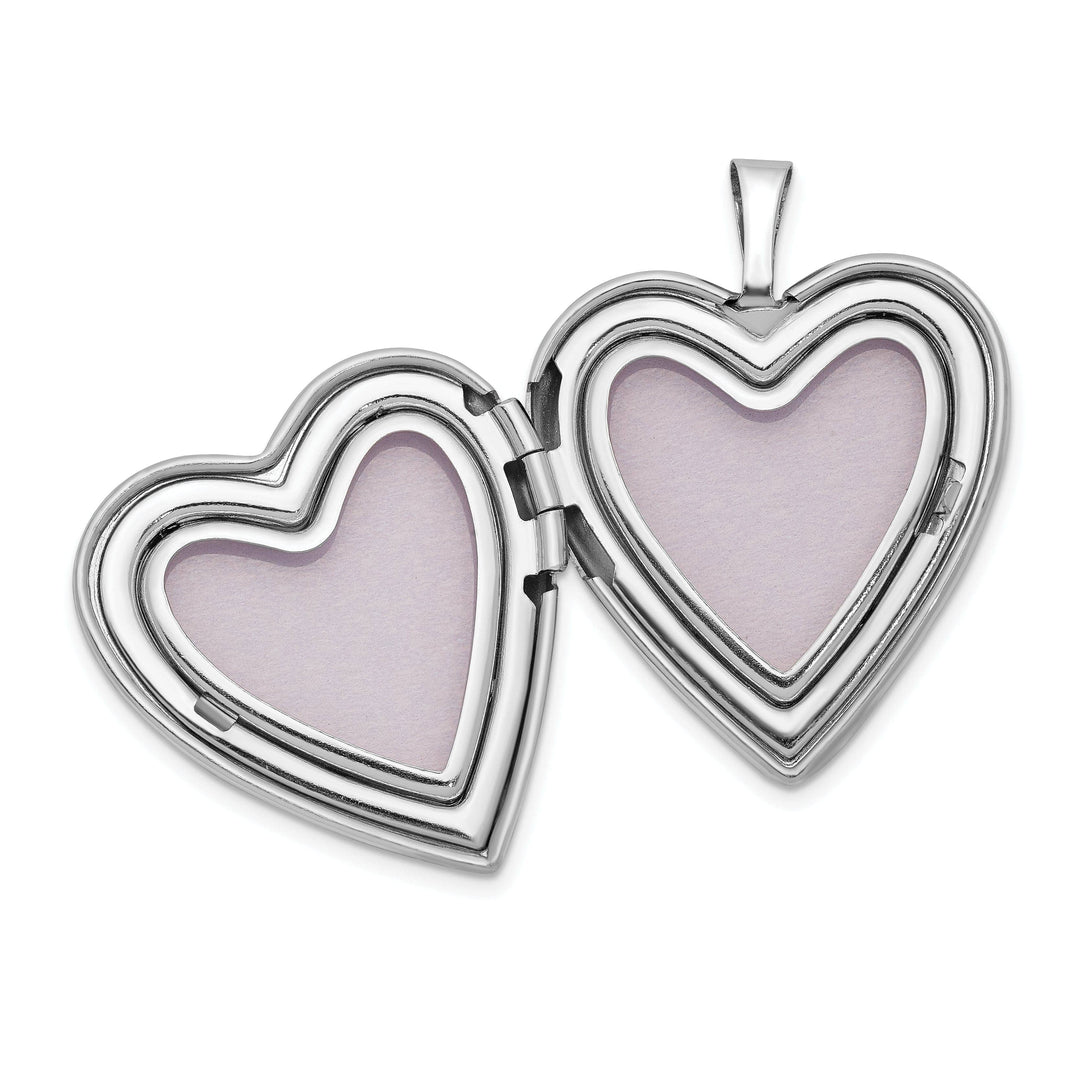 Lovely Rita's Pendants & Charms 14k White Gold 20MM Plain Polished Heart Locket