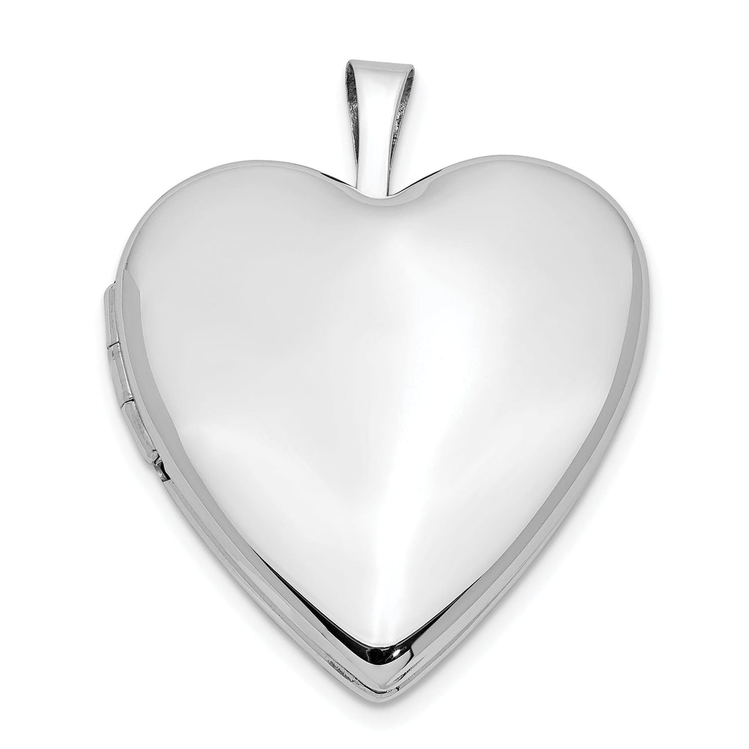 Lovely Rita's Pendants & Charms 14k White Gold 20MM Plain Polished Heart Locket