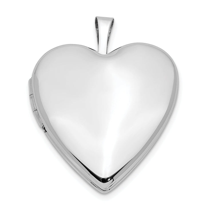 Lovely Rita's Pendants & Charms 14k White Gold 20MM Plain Polished Heart Locket