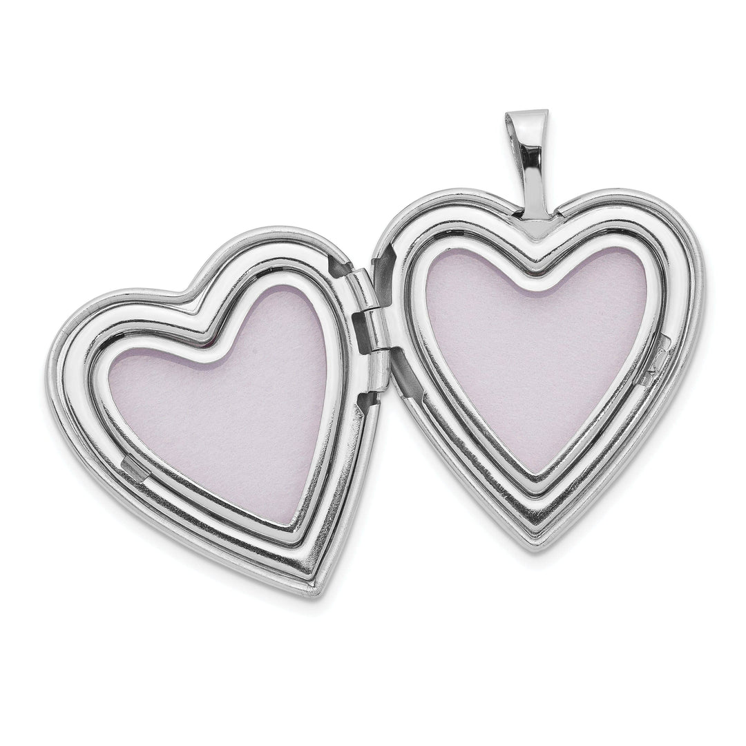 Lovely Rita's Pendants & Charms 14k White Gold 20MM Swirls Diamond Heart Locket