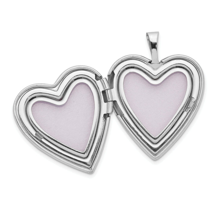 Lovely Rita's Pendants & Charms 14k White Gold 20MM Swirls Diamond Heart Locket