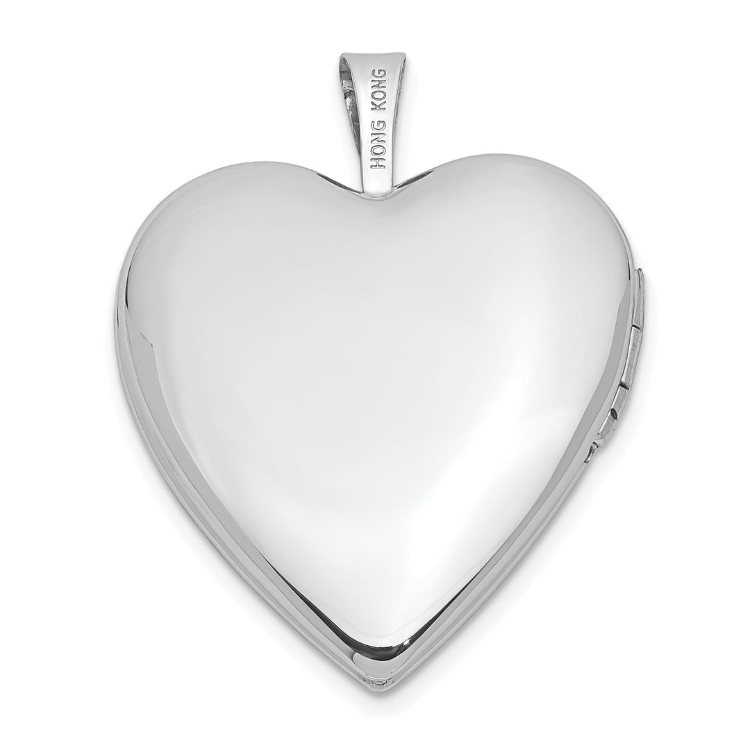 Lovely Rita's Pendants & Charms 14k White Gold 20MM Swirls Diamond Heart Locket
