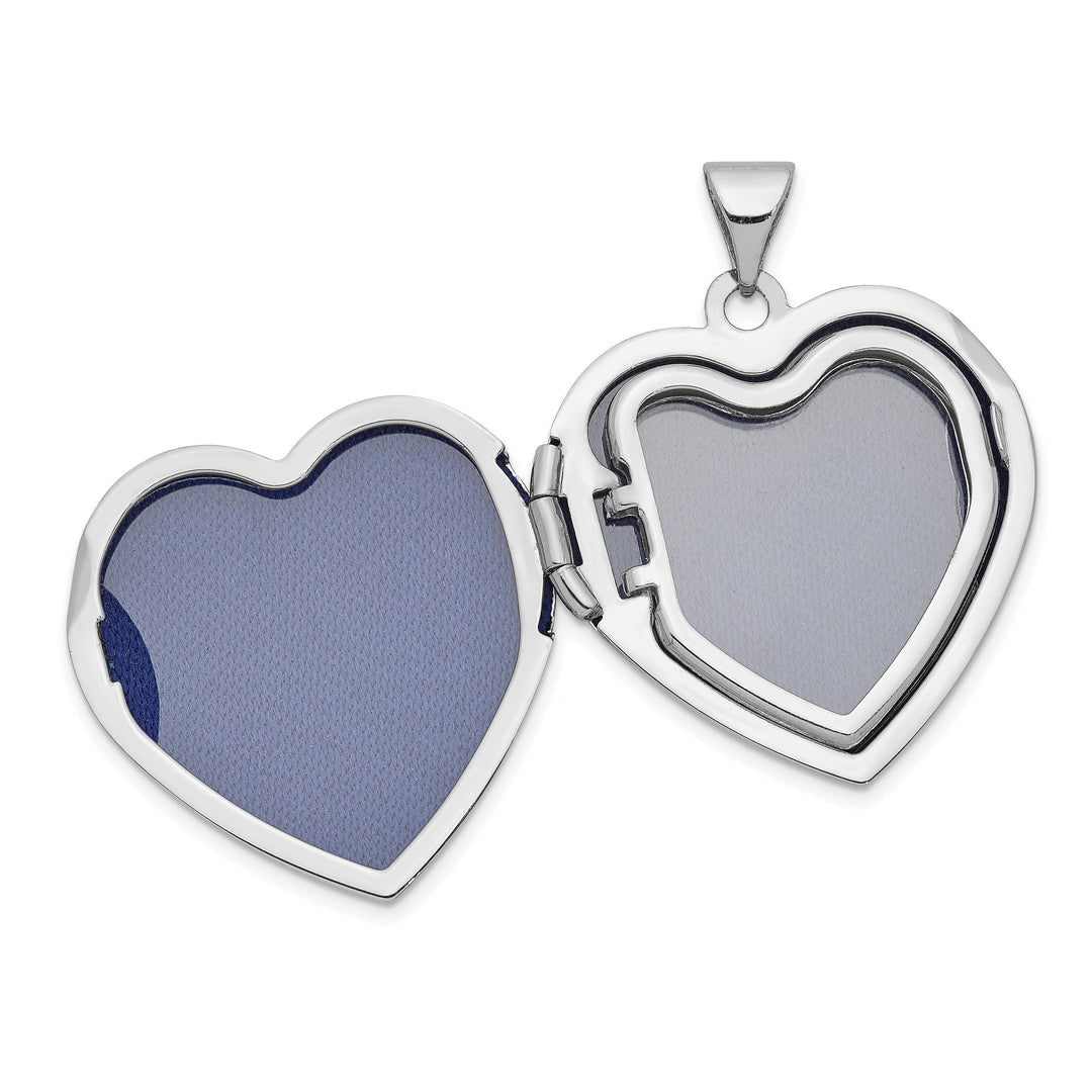 Lovely Rita's Pendants & Charms 14k White Gold 21MM Heart Domed Family Locket