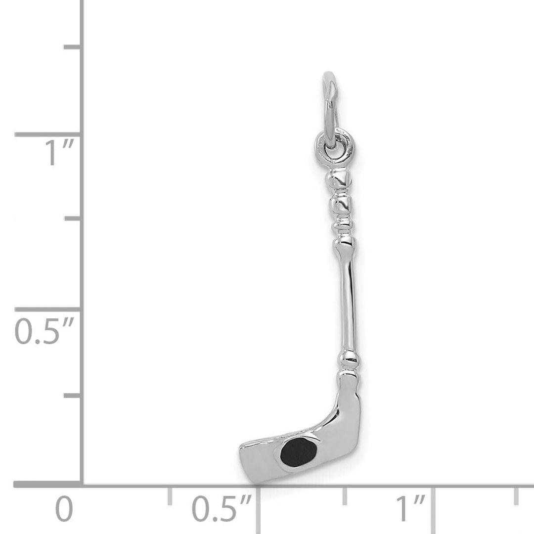 Lovely Rita's Pendants & Charms 14k White Gold 3 D Black Hockey Stick Pendant
