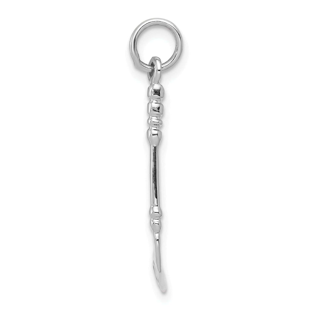 Lovely Rita's Pendants & Charms 14k White Gold 3 D Black Hockey Stick Pendant