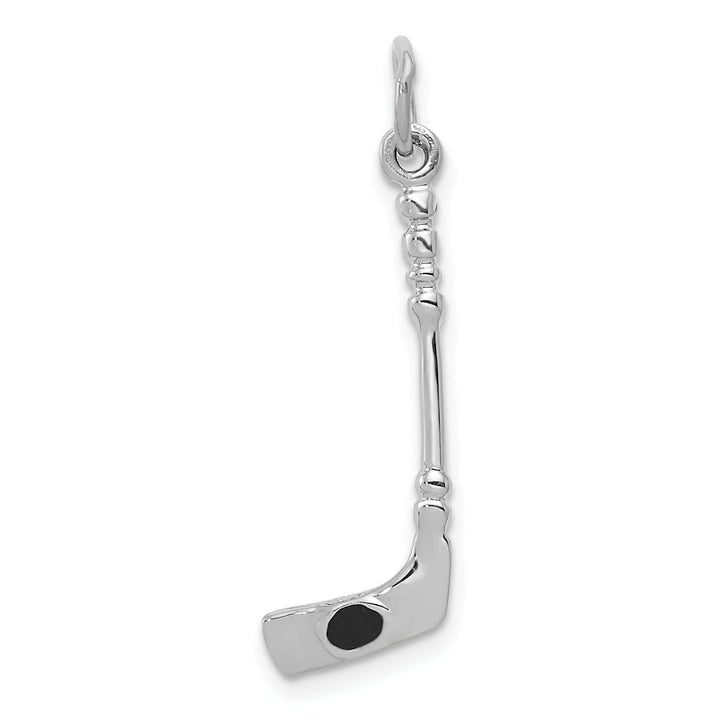Lovely Rita's Pendants & Charms 14k White Gold 3 D Black Hockey Stick Pendant