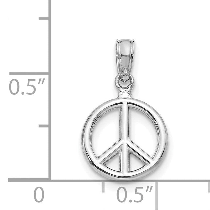 Lovely Rita's Pendants & Charms 14k White Gold 3-D Large Peace Symbol Pendant