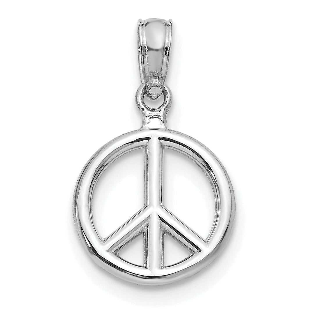 Lovely Rita's Pendants & Charms 14k White Gold 3-D Large Peace Symbol Pendant