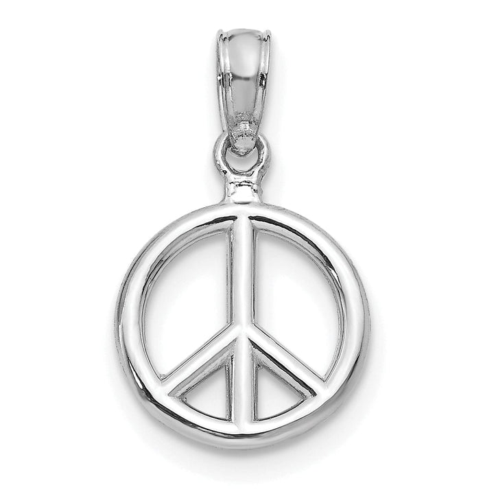 Lovely Rita's Pendants & Charms 14k White Gold 3-D Large Peace Symbol Pendant