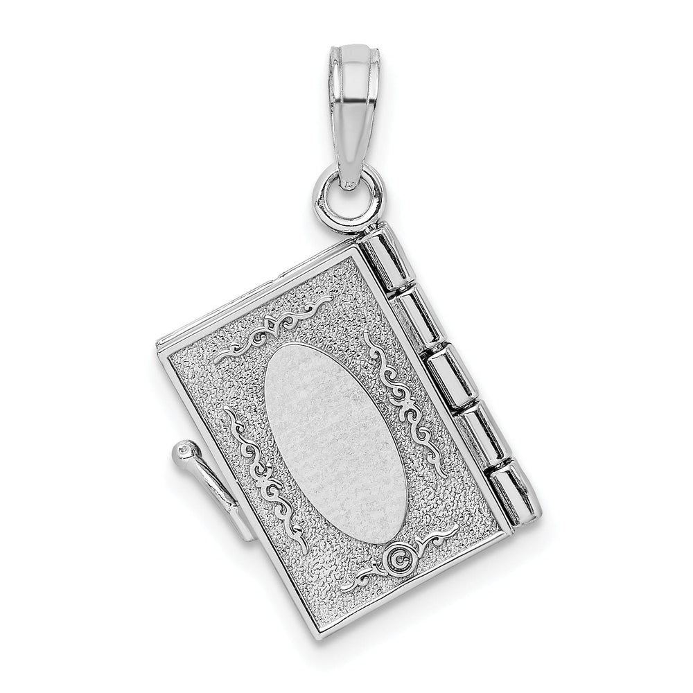Lovely Rita's Pendants & Charms 14K White Gold 3-D Moveable Hebrew Ten Commandments Book Pendant