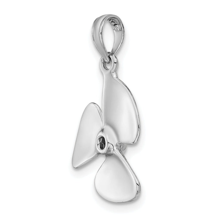 Lovely Rita's Pendants & Charms 14K White Gold 3-D Polished Finished Three Blade Boat Propeller Charm