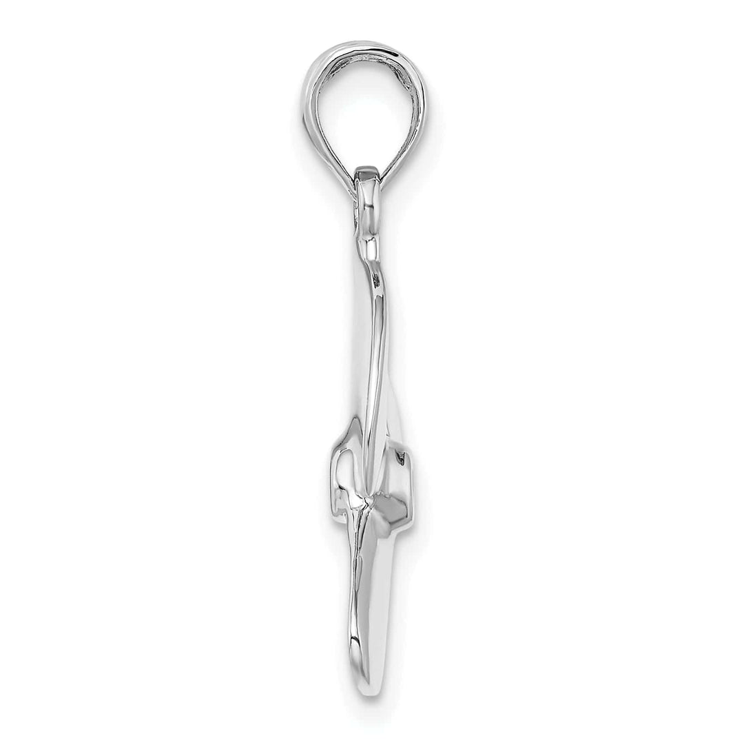 Lovely Rita's Pendants & Charms 14K White Gold 3-D Polished Finished Three Blade Boat Propeller Charm