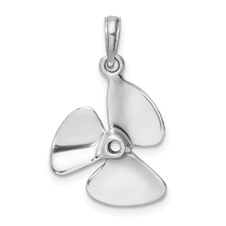 Lovely Rita's Pendants & Charms 14K White Gold 3-D Polished Finished Three Blade Boat Propeller Charm